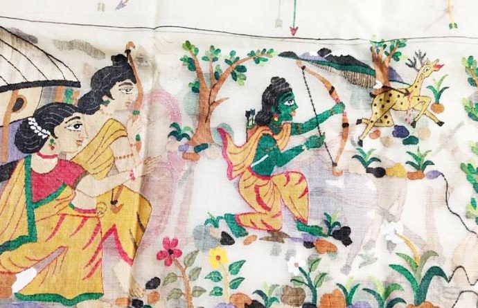 শাড়ি জুড়ে রাম সীতার কাহিনি