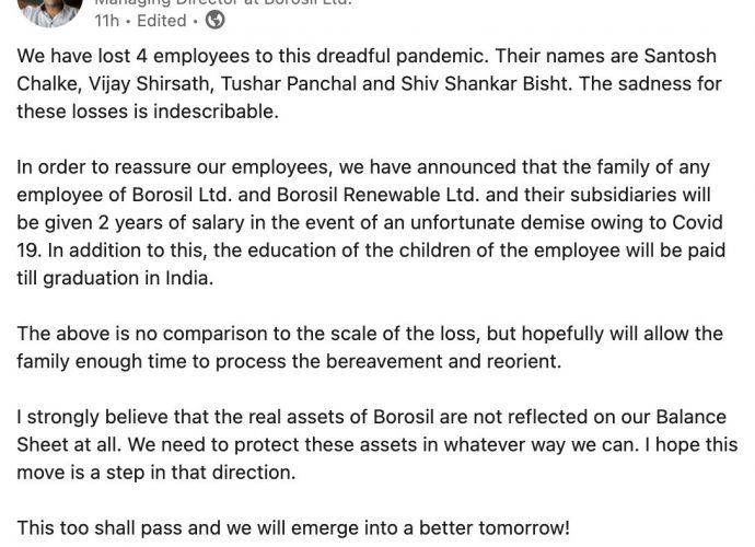 আমার মতে আমাদের আসল মূলধন এই কর্মীরাই, তাঁদের যে করে হোক রক্ষা করতে হবে