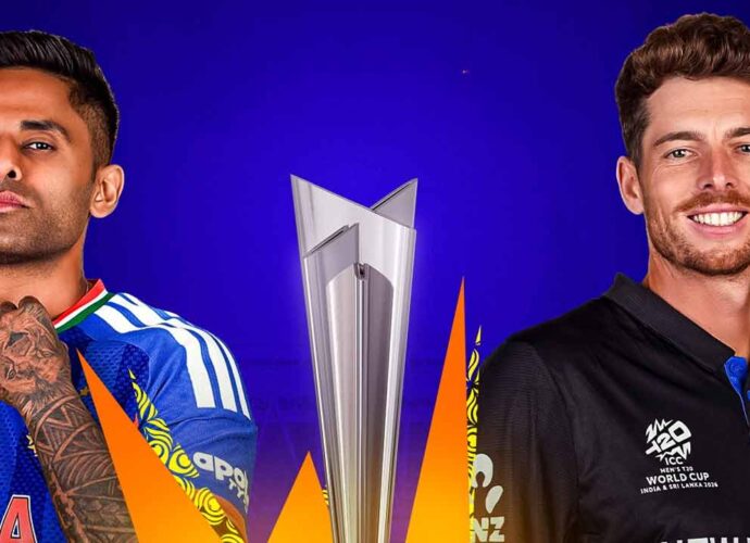 টি-টোয়েন্টি বিশ্বকাপ ফাইনাল: রান পাহাড়ে ভারত, বুমরাহ-অক্ষরের স্পেলে কোণঠাসা নিউজ়িল্যান্ড