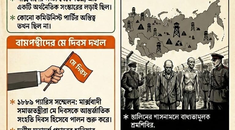 মে দিবসের প্রোপাগান্ডা মার্ক্সবাদের নৃশংস স্বরূপ ঢাকতে চায়