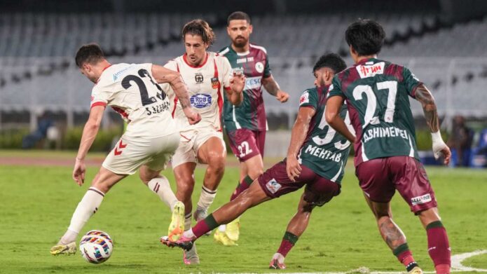 ইন্টার কাশীর বিরুদ্ধে গোলশূন্য ড্র; ডার্বির আগে লিগ শীর্ষের লড়াইয়ে চাপে মোহনবাগান ইন্টার কাশীর বিরুদ্ধে গোলশূন্য ড্র; ডার্বির আগে লিগ শীর্ষের লড়াইয়ে চাপে মোহনবাগান