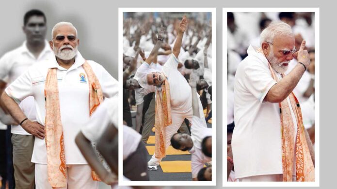 দ্বাদশ আন্তর্জাতিক যোগ দিবস: রেড রোডে মোদীর নিখুঁত যোগাভ্যাস, প্রবীণদের সুস্থতায় জোর দ্বাদশ আন্তর্জাতিক যোগ দিবস: রেড রোডে মোদীর নিখুঁত যোগাভ্যাস, প্রবীণদের সুস্থতায় জোর