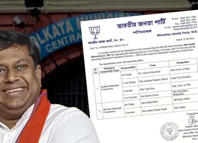 কলকাতা ও হাওড়া পুরভোটের প্রস্তুতি শুরু বিজেপির: বড় দায়িত্ব পেলেন সুকান্ত মজুমদার ও রাহুল সিংহ কলকাতা ও হাওড়া পুরভোটের প্রস্তুতি শুরু বিজেপির: বড় দায়িত্ব পেলেন সুকান্ত মজুমদার ও রাহুল সিংহ
