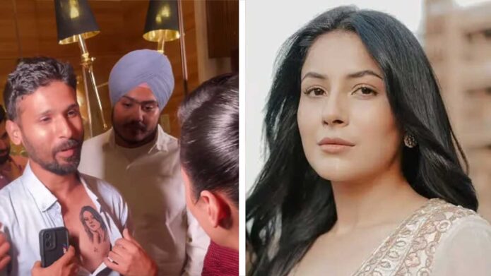 ভক্তের বুকে নিজের মুখের ট্যাটু দেখে চমকে গেলেন শাহনাজ় গিল, ভাইরাল ভিডিয়ো